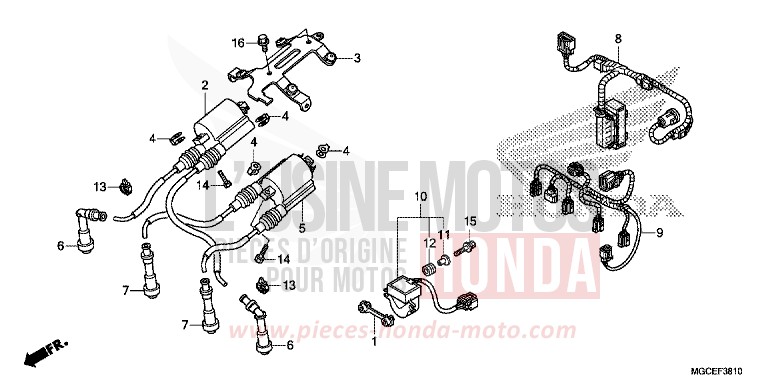 FAISCEAU SECONDAIRE/BOBINE D'ALLUMAGE de CB1100 ABS GRAPHITE BLACK (NHB01) 2014